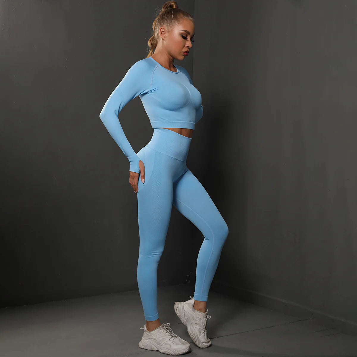 Women Sets 2PCS Energy Seamless Gym Tracksuits Tights Set