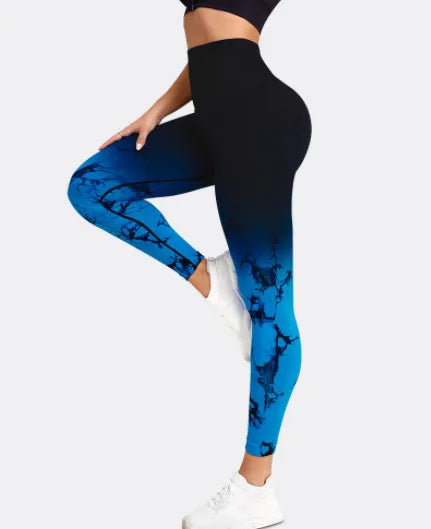 Gradient Tie Dye Yoga Pants Women Seamless Sport