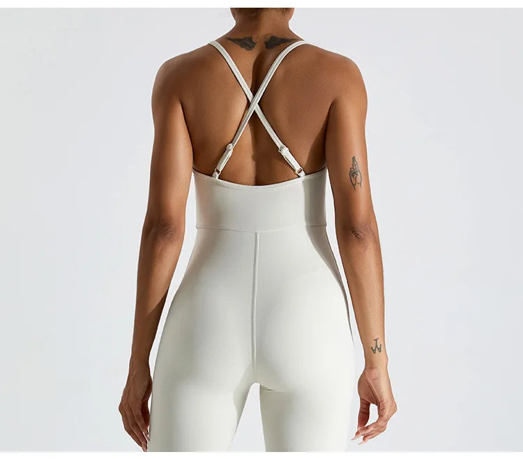Yoga Jumpsuit for Women Fitness Backless Gym Clothing Set Yoga