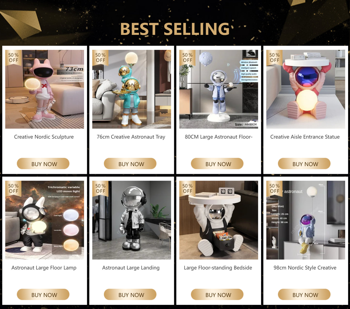 95cm Astronaut Balloon Lamp Sculpture Large Floor-standing Decoration Living Room TV Cabinet Home Decoration Statue Housewarming