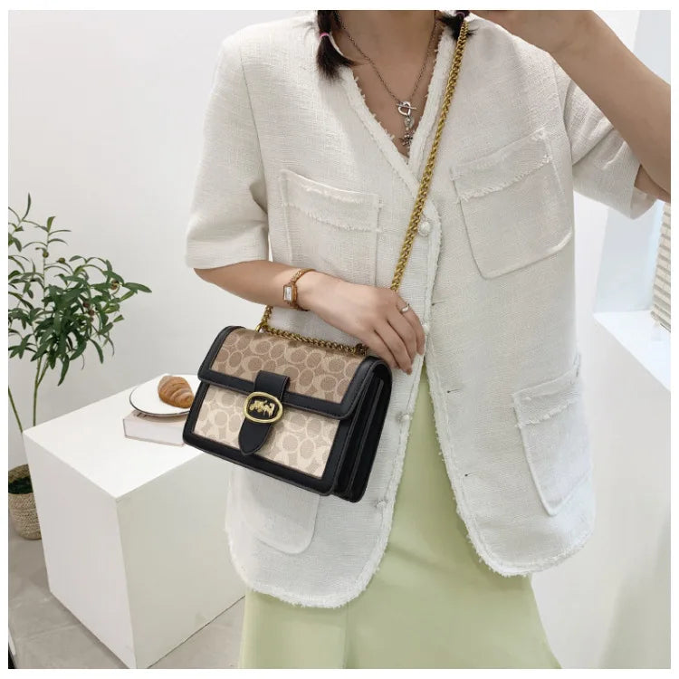 2024 Hot Deal Women'S Shoulder Bag Handbags Luxury Fashion Retro Chain Bag Brand Instagram Versatile Crossbody Small Square Bag