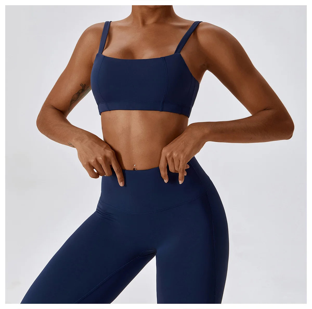 Athletic Wear High Waist Leggings And Top Two Piece Set Seamless Gym