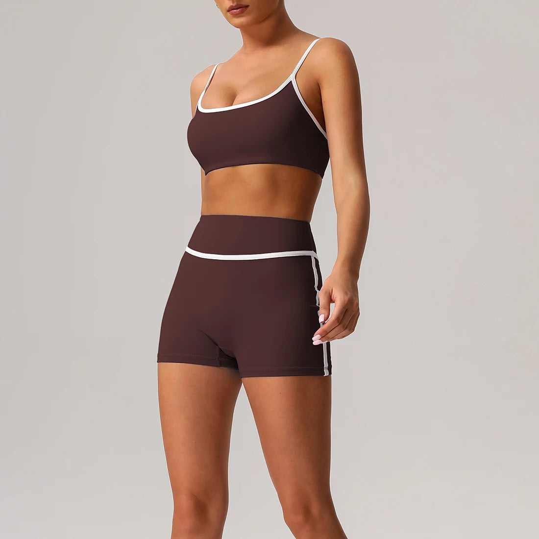 Women Contrast Color Lift Buttocks Outdoor Training Cycling Fitness Gym Casual Sport Shorts
