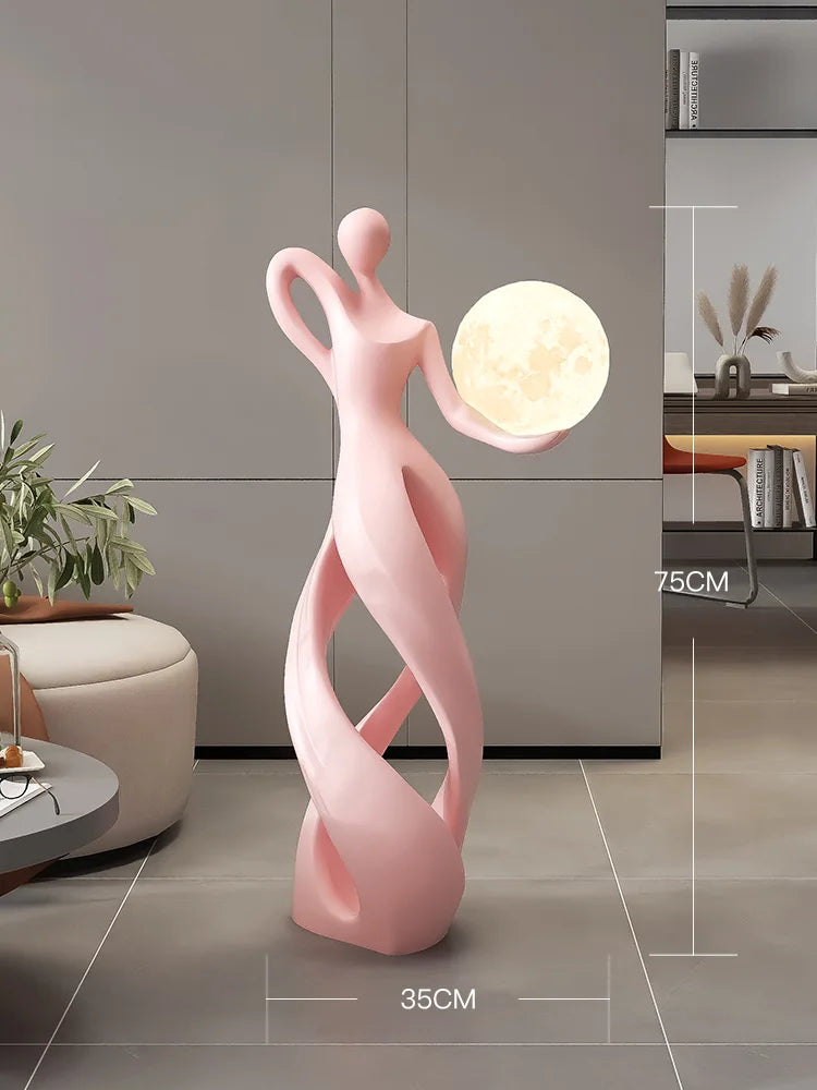 Home Decor Statue Dancer Abstract Art Ornaments Nordic LivingRoom Large Floor Luminous Sculpture Housewarming Interior Figurines