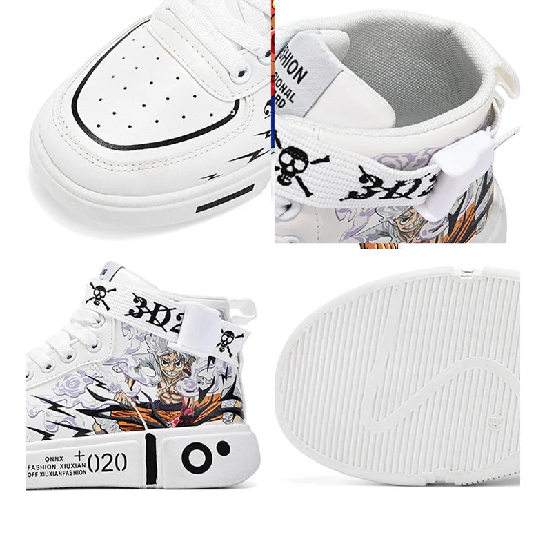 Fashion White Skateboard Shoes Men Casual Sneakers 2024 Autumn High Top Designer Anime Sneakers Shoes Women zapatillas de hombre