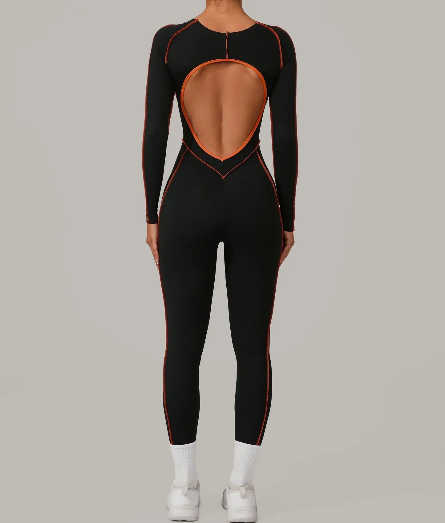 Yoga Suit Sport Fitness Seamless Line Contrast Color Skinny Pants One Piece