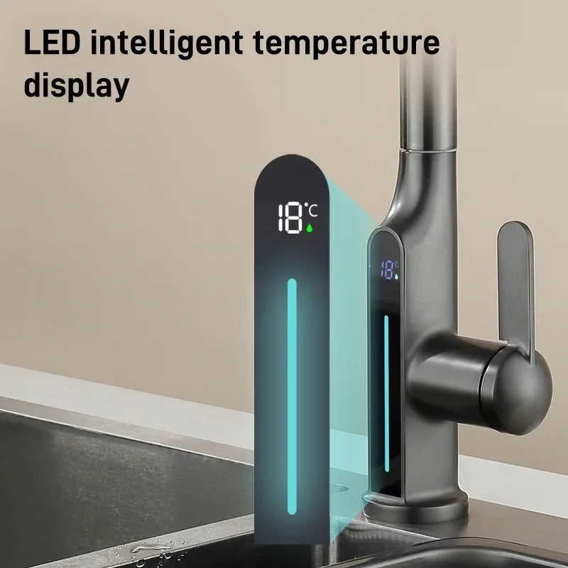 LED Intelligent Temperature Display Kitchen Faucet