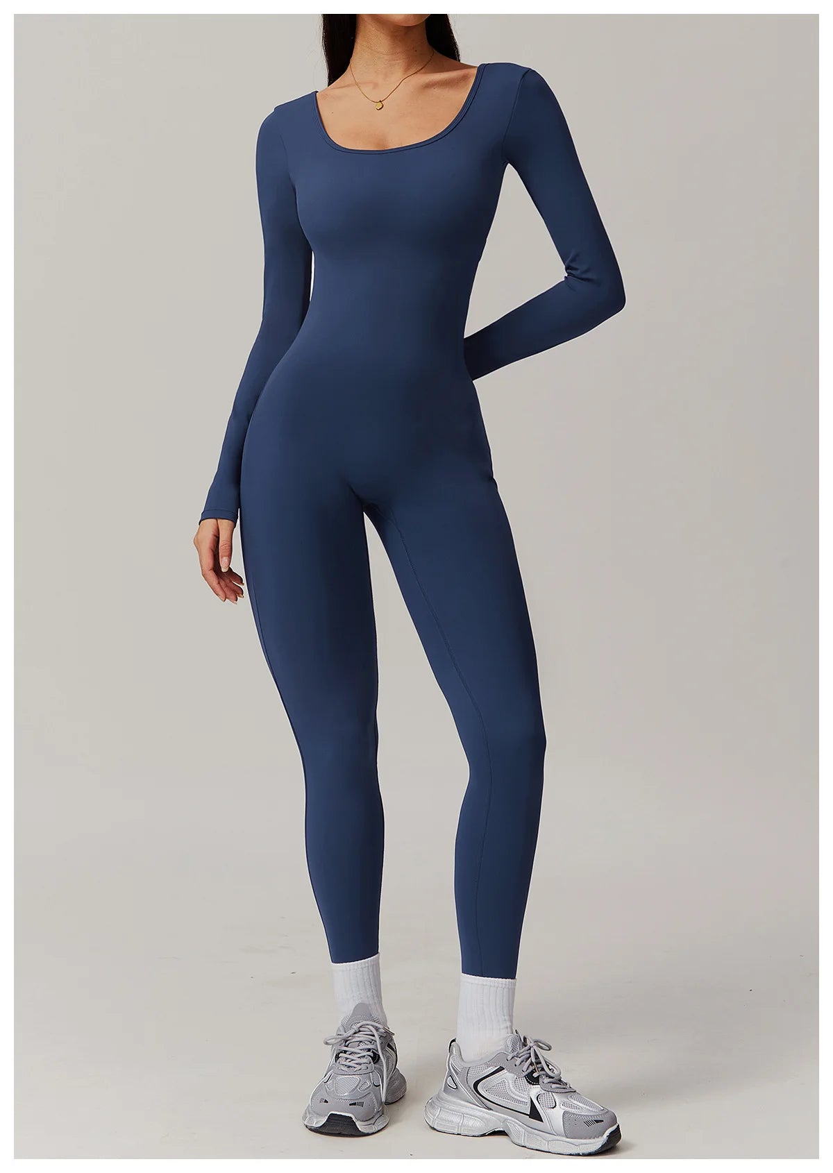 Backless Yoga Boilersuit Long Sleeved Women Sportswear Gym Jumpsuits