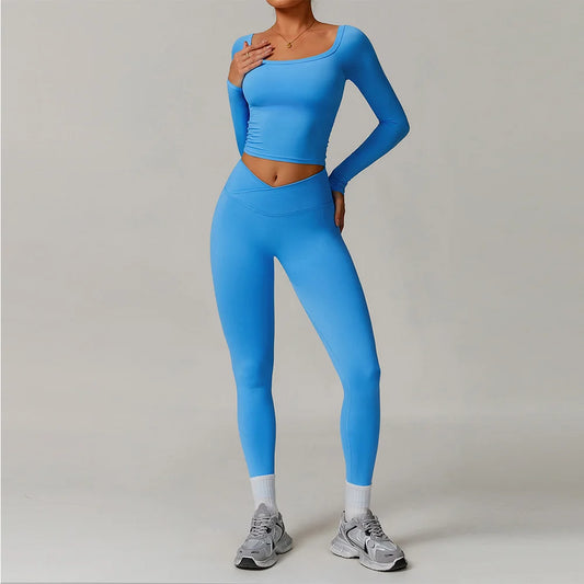2 Pieces Yoga Suit Sports Set Women Athletic Wear Gym
