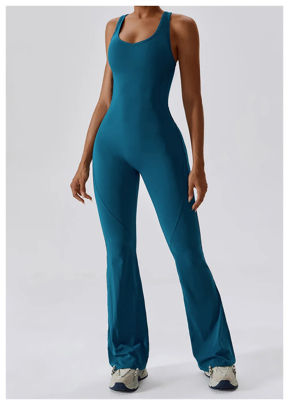 Solid Yoga Jumpsuit One Piece Outfit Fitness Bodysuit Workout Clothes