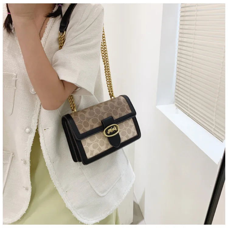 Fashon High-End Women' Bag 2023 Luxury Trendy Messenger Shoulder Bag Retro Small Square Bag Ladies Chain Shoulder Bag Handbags