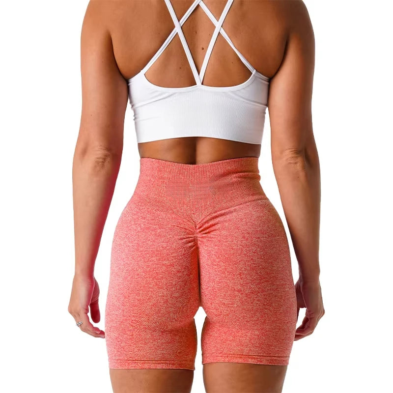 Scrunch Seamless Shorts Spandex Shorts Woman Fitness Elastic Breathable Hip-lifting Leisure Sports Running