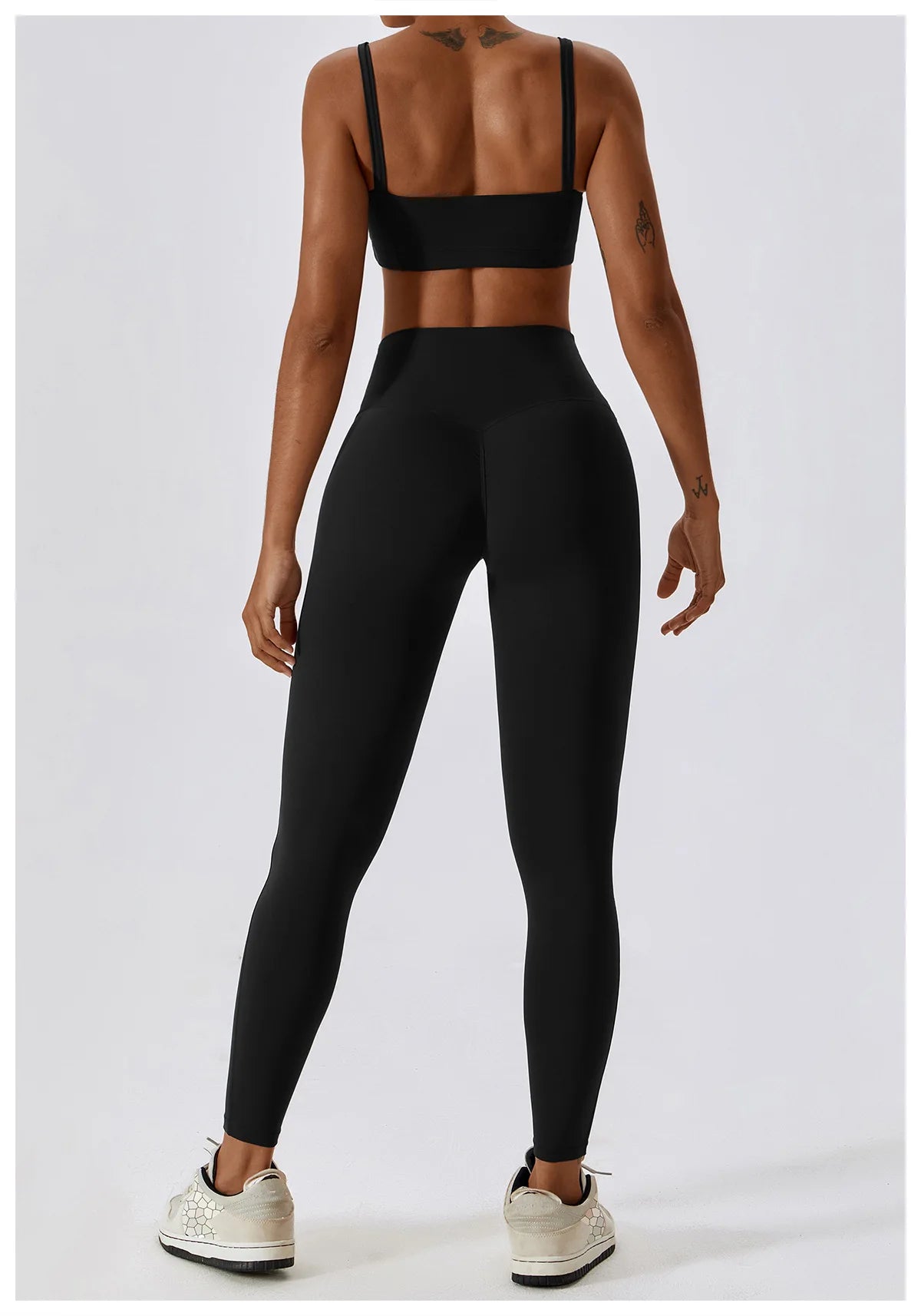 Athletic Wear High Waist Leggings And Top Two Piece Set Seamless Gym