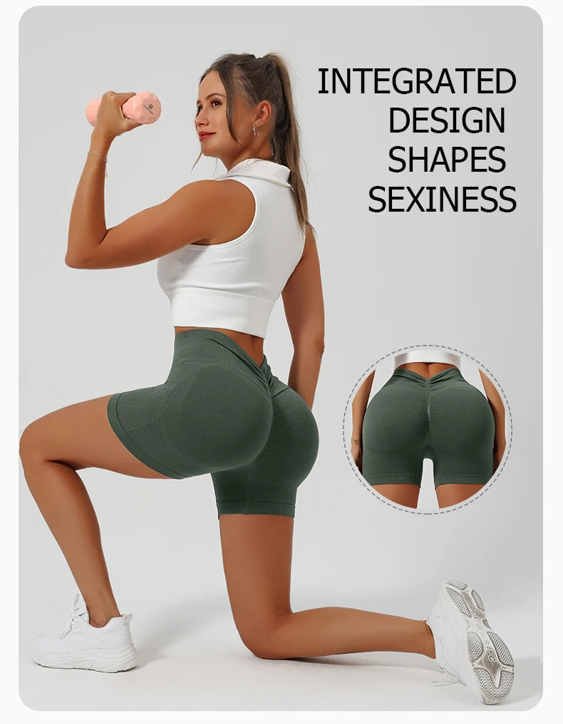Women Seamless Yoga Shorts High Waist Workout Shorts Running Naked Feeling Breathable Fitness Pants Outwear Tight Shorts