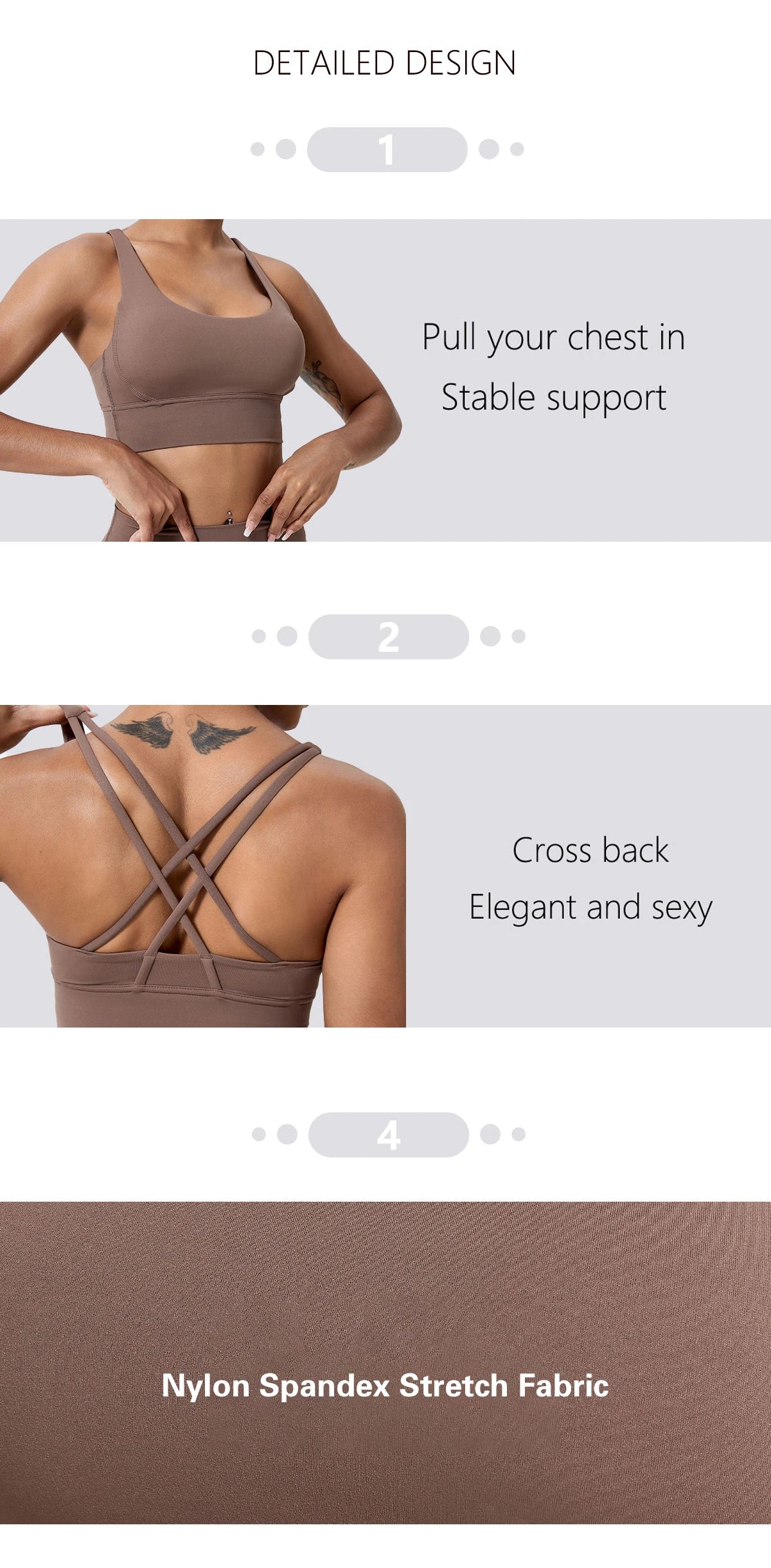 Push up Sports Bra Gym Top Women Yoga Clothing Cross Back Yoga Bra Women Running Fitness Crop Top Shockproof Workout Brassiere