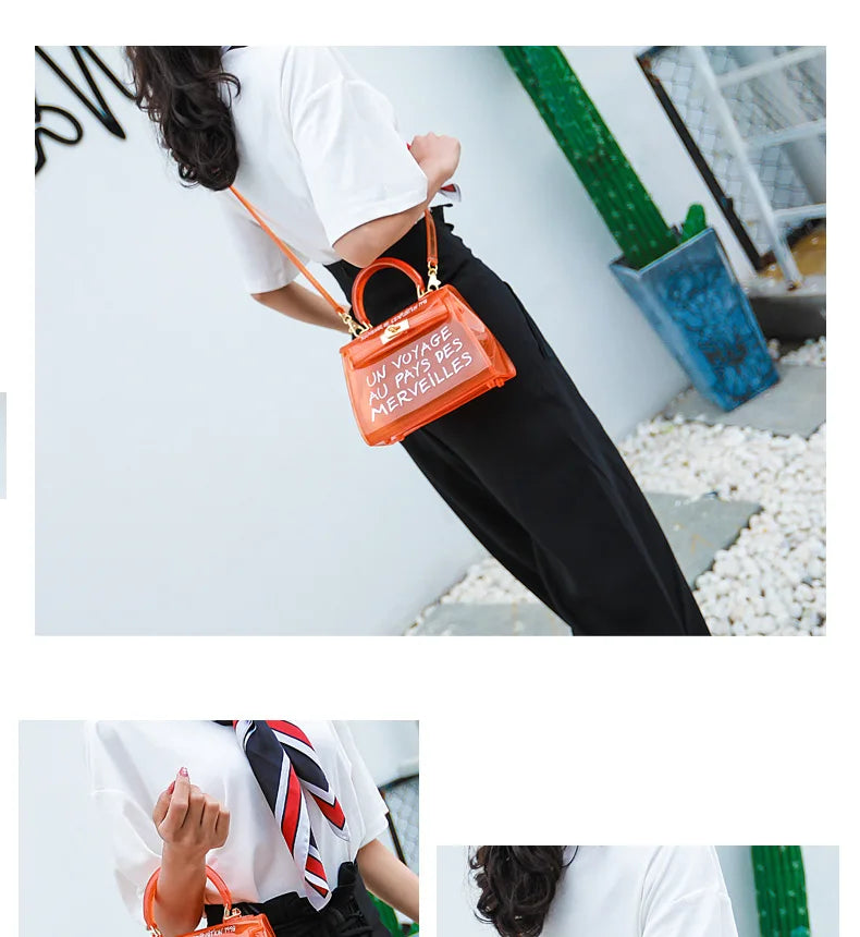 Transparent Bag Girl New Korean Messenger Bag Handbag Jelly Shoulder Bag Women's Summer Transparent Bag