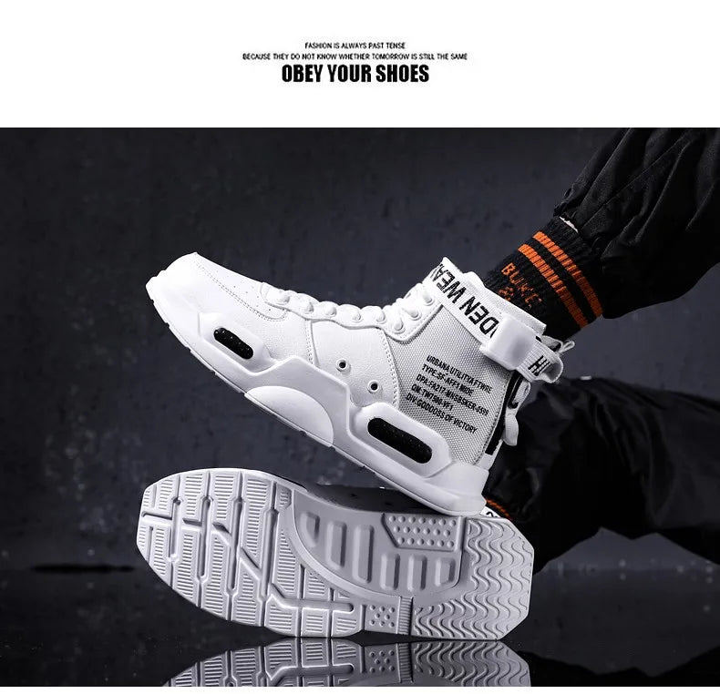 Brand Mens Casual Sneakers High-tops Sneakers Trendy Boys Basketball Sports Tennis Shoes Outdoor Off-road Shoes Couple Sneakers