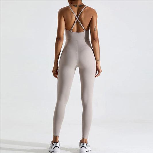 Yoga Jumpsuit for Women Fitness Backless Gym Clothing Set Yoga