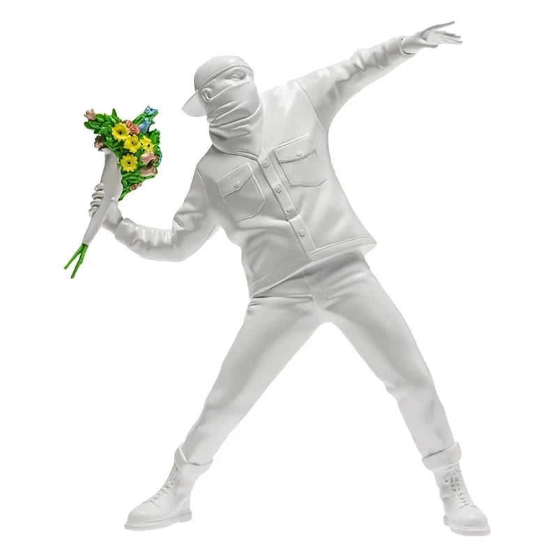 Banksy Flower Bomber Trendy Toy Ornaments for Boys, Artist-designed Sculptures, Colorful Gift Boxes, Gifts for Boys