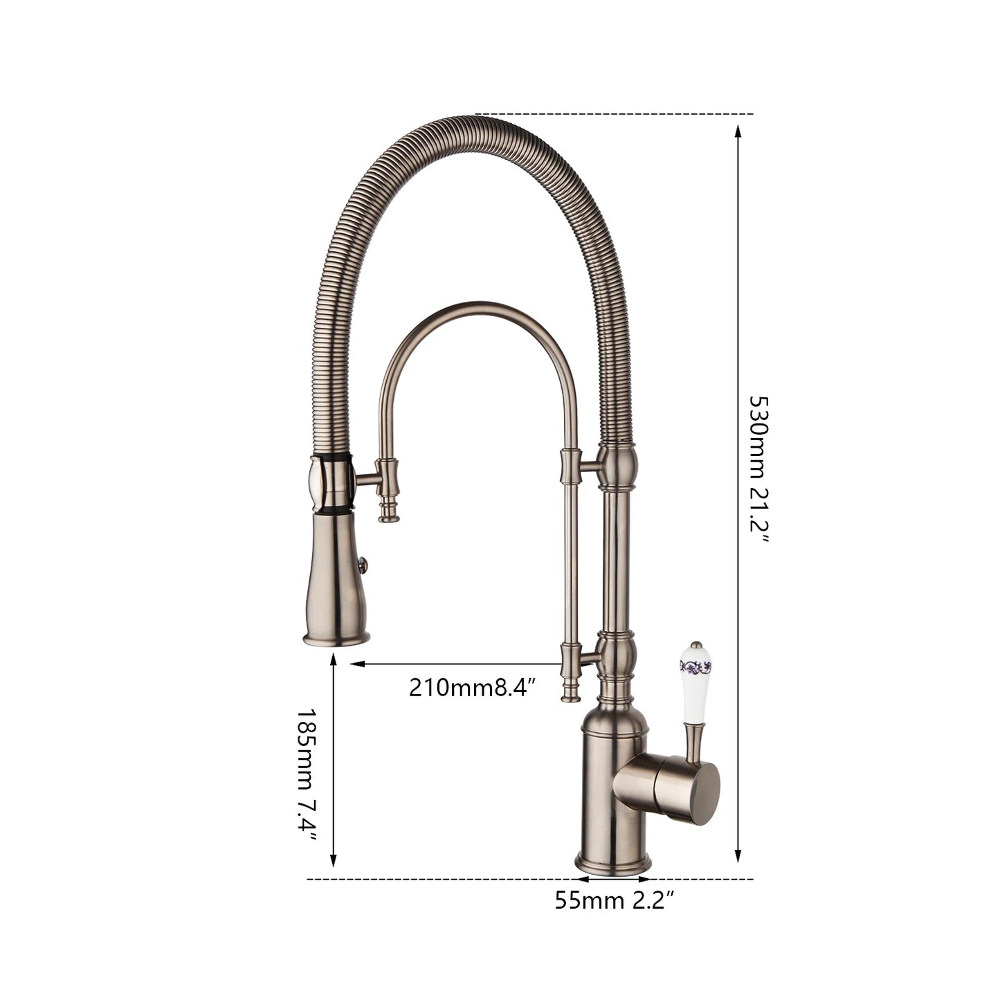 Golden Spring Pull Down Kitchen Sink Faucet