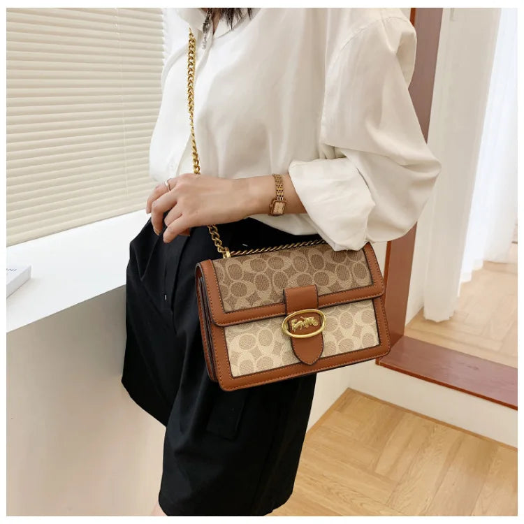 2024 Hot Deal Women'S Shoulder Bag Handbags Luxury Fashion Retro Chain Bag Brand Instagram Versatile Crossbody Small Square Bag