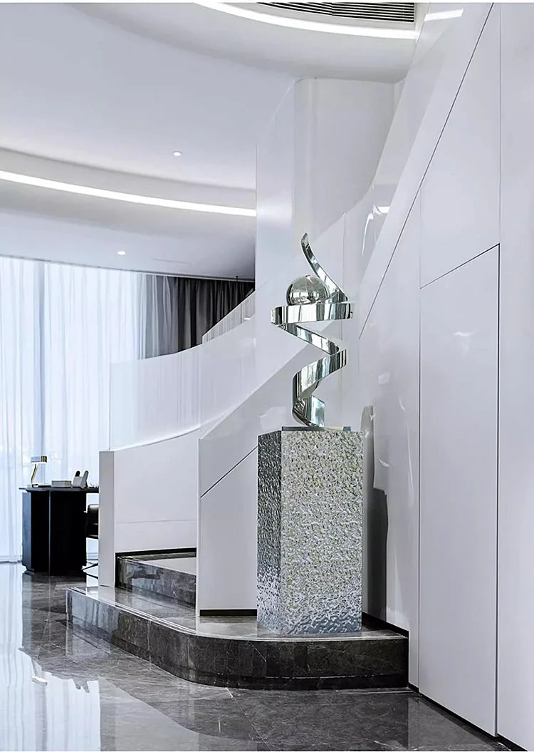 Hotel lobby stainless steel sculpture crafts model room living room large floor porch decorative art decoration