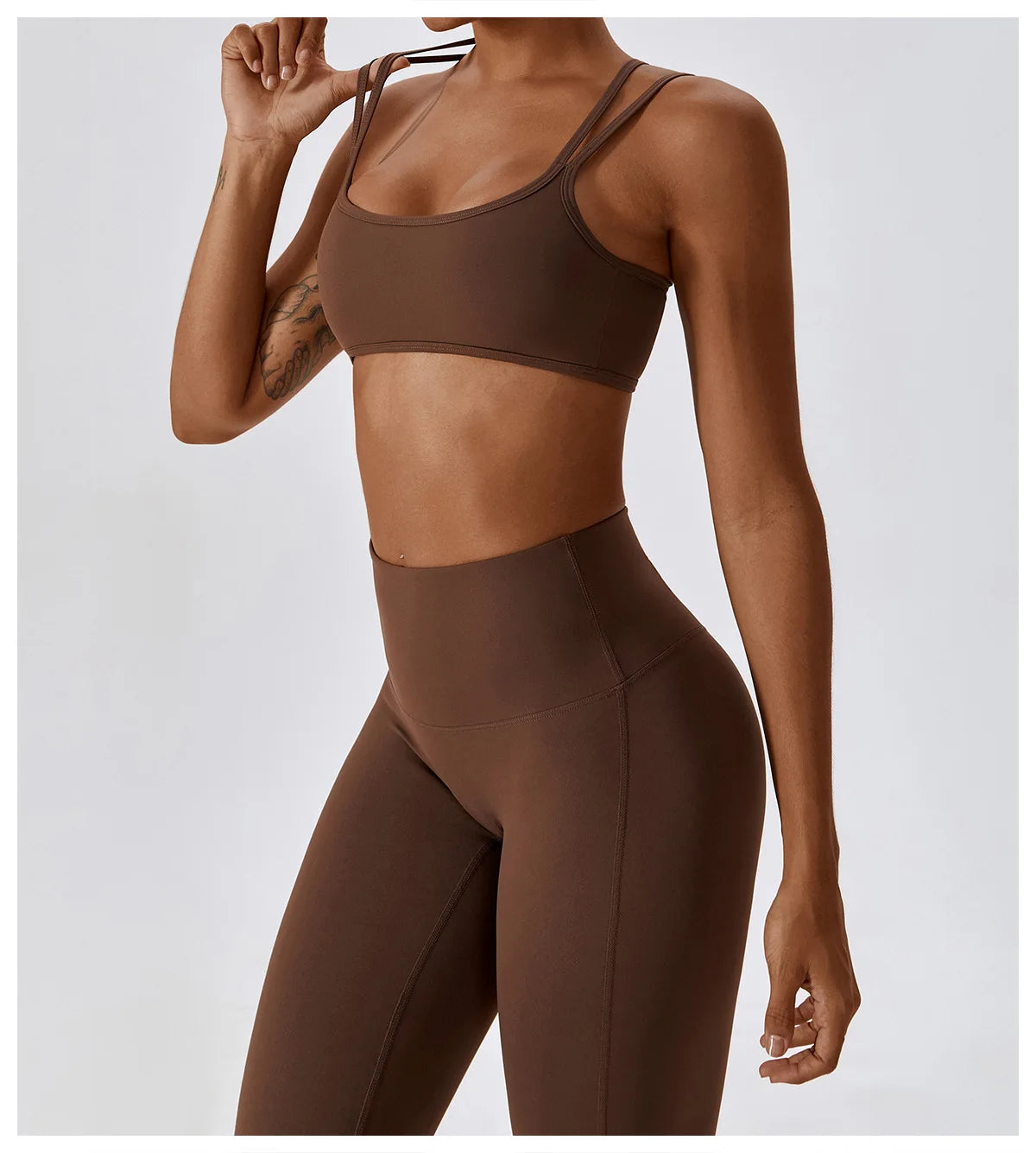 Athletic Wear High Waist Leggings And Top Two Piece Set Seamless Gym
