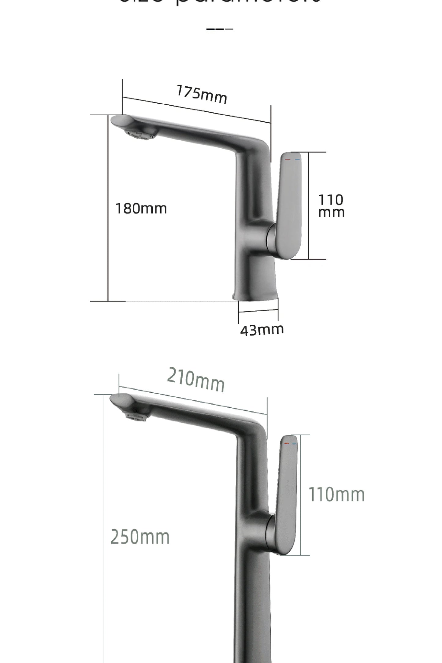 AITANA Luxury Chromium Brass Bathroom Faucet with Simple Design, Single Handle Cold and Hot Dual Control, 2-Function Basin Tap