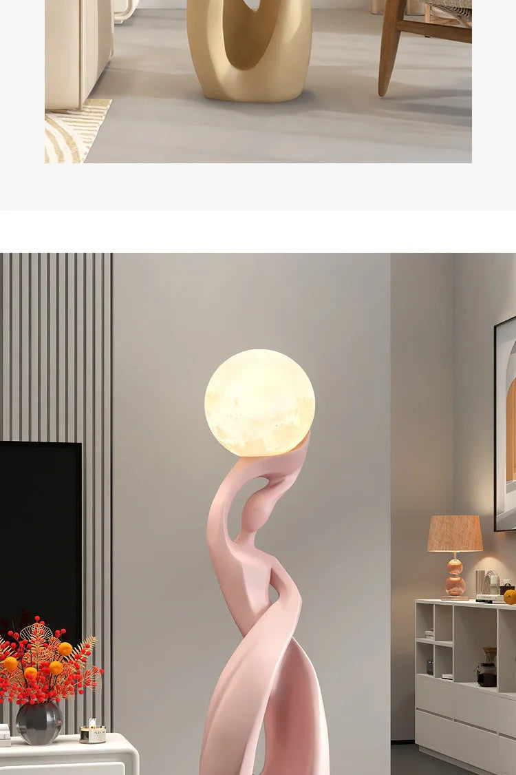 Home Decor Statue Abstract Art Ornaments Nordic Living Room Large Floor Luminous Sculpture Housewarming Gift Interior Figurines