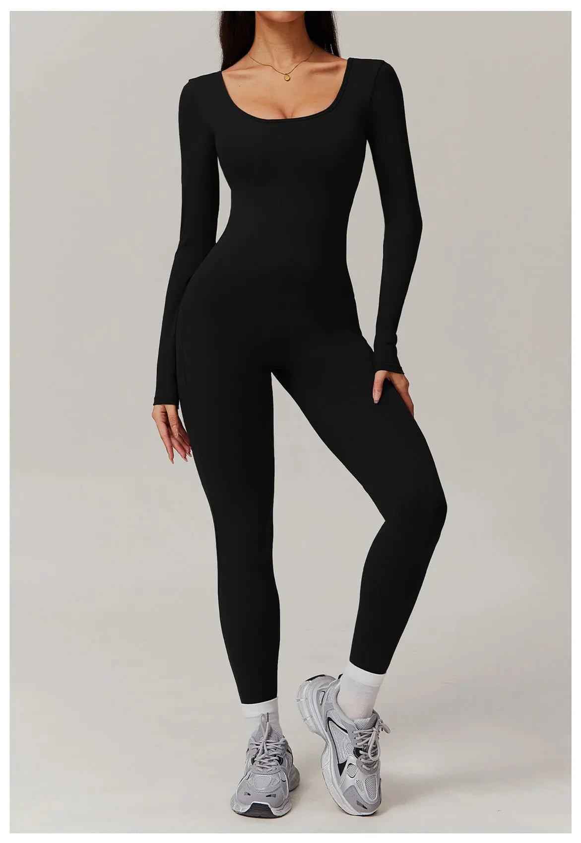 Backless Yoga Boilersuit Long Sleeved Women Sportswear Gym Jumpsuits