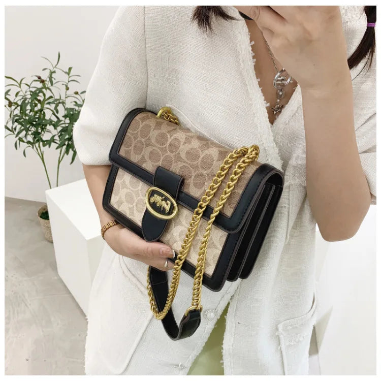 2024 Hot Deal Women'S Shoulder Bag Handbags Luxury Fashion Retro Chain Bag Brand Instagram Versatile Crossbody Small Square Bag