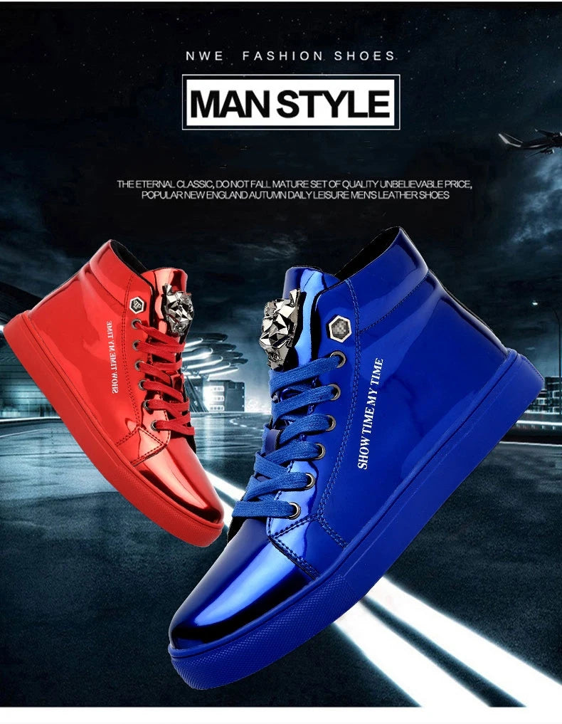 Trendy Designer Luxury Sneakers For Man Breathable Non-slip Men's Skateboard Shoes Fashion Blue Mirrors Casual Sports Shoes Men