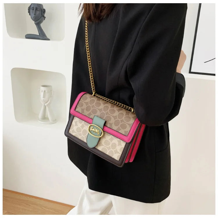 2024 Hot Deal Women'S Shoulder Bag Handbags Luxury Fashion Retro Chain Bag Brand Instagram Versatile Crossbody Small Square Bag