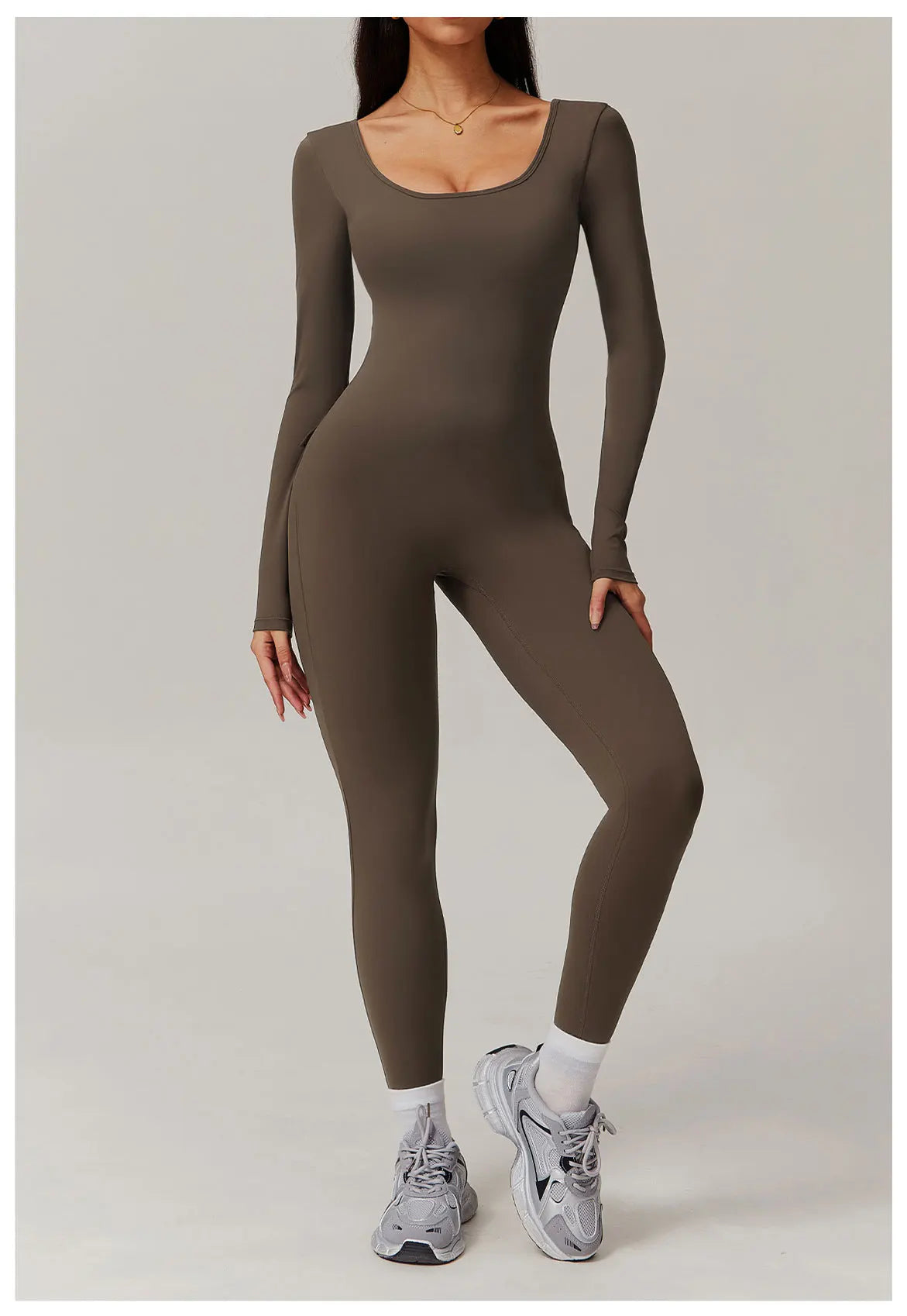 Backless Yoga Boilersuit Long Sleeved Women Sportswear Gym Jumpsuits