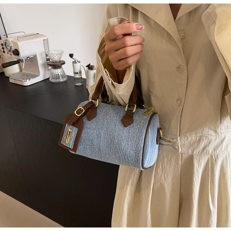 Fashion Solid Color Denim Handbag Quality Hardware Versatile Shoulder Bag 2024 Hot Sale Crossbody Bag for Women Bolsas Femininas