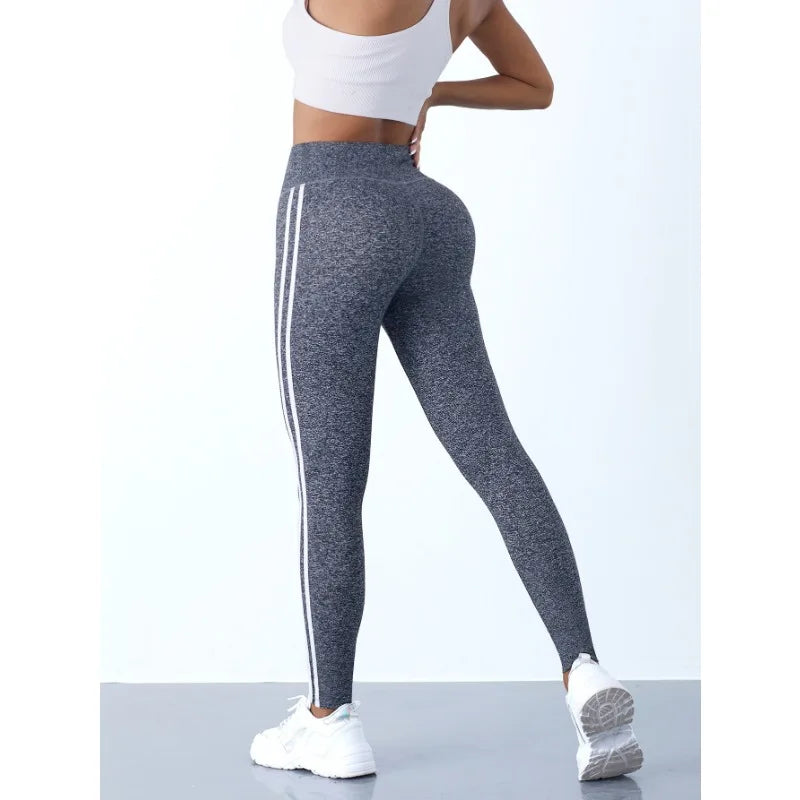 Yoga Leggings Women Striped Slim Sports