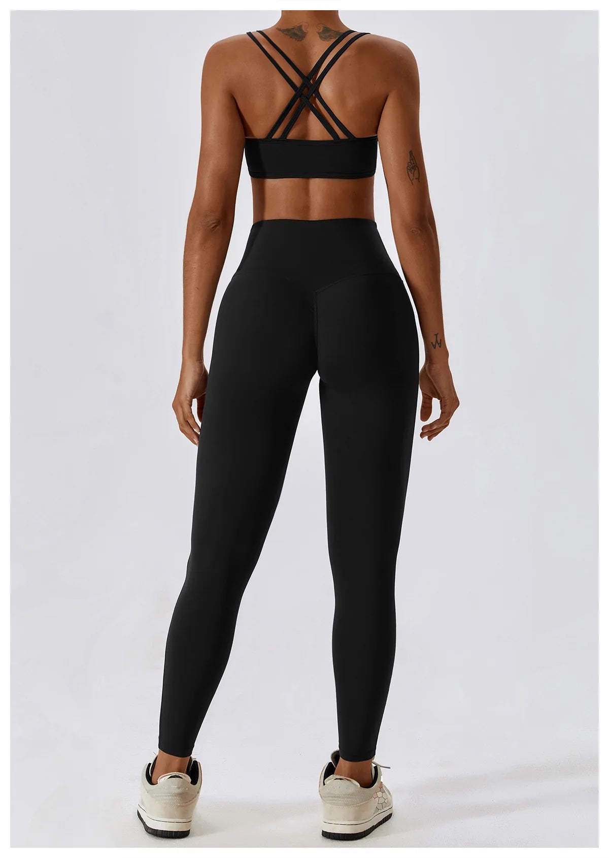 Athletic Wear High Waist Leggings And Top Two Piece Set Seamless Gym