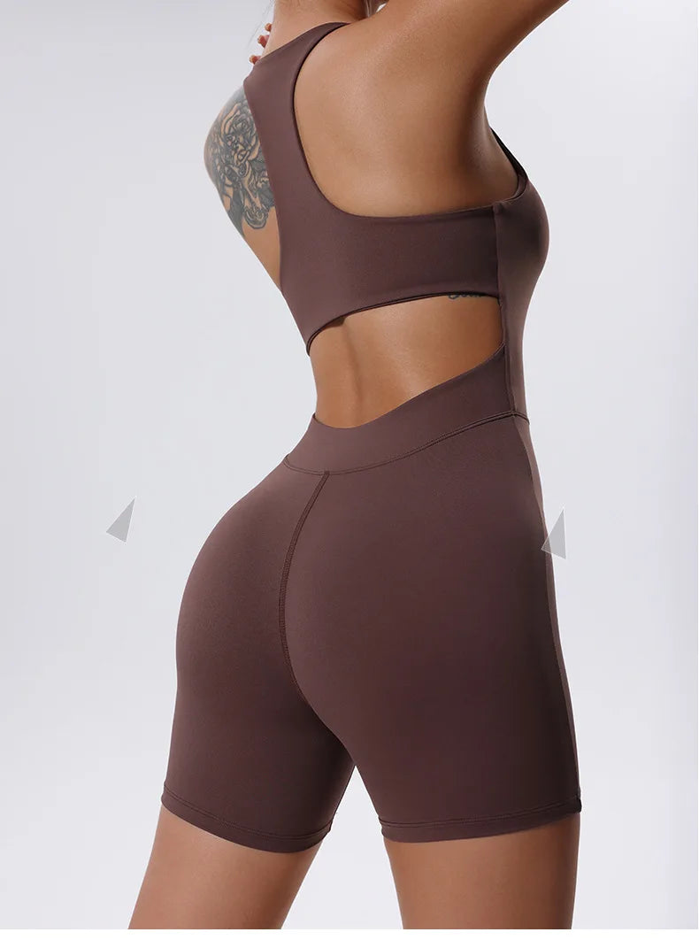 Zipper Yoga Jumpsuit Fitness Tracksuit