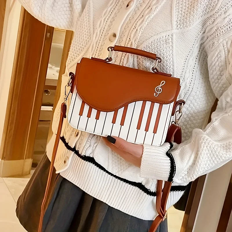 2024 Korean Piano Design Women Shoulder Bags PU Leather Messenger Bag Handbag Fashion Corssbody Bag Pocket Coin Purse Package