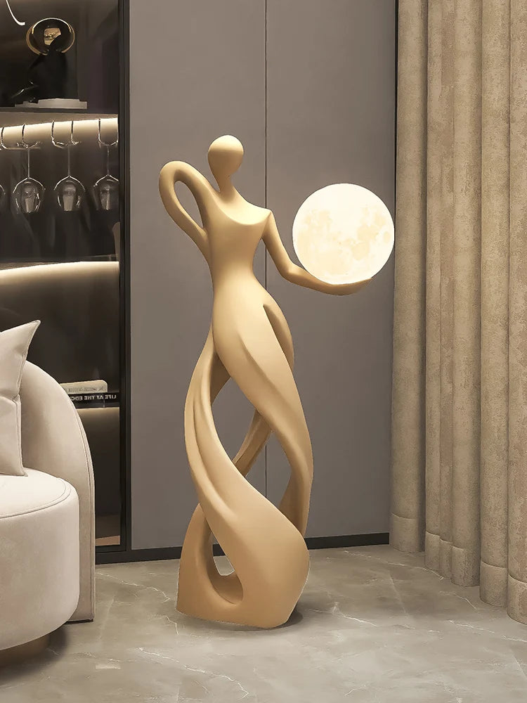 Home Decor Statue Dancer Abstract Art Ornaments Nordic LivingRoom Large Floor Luminous Sculpture Housewarming Interior Figurines