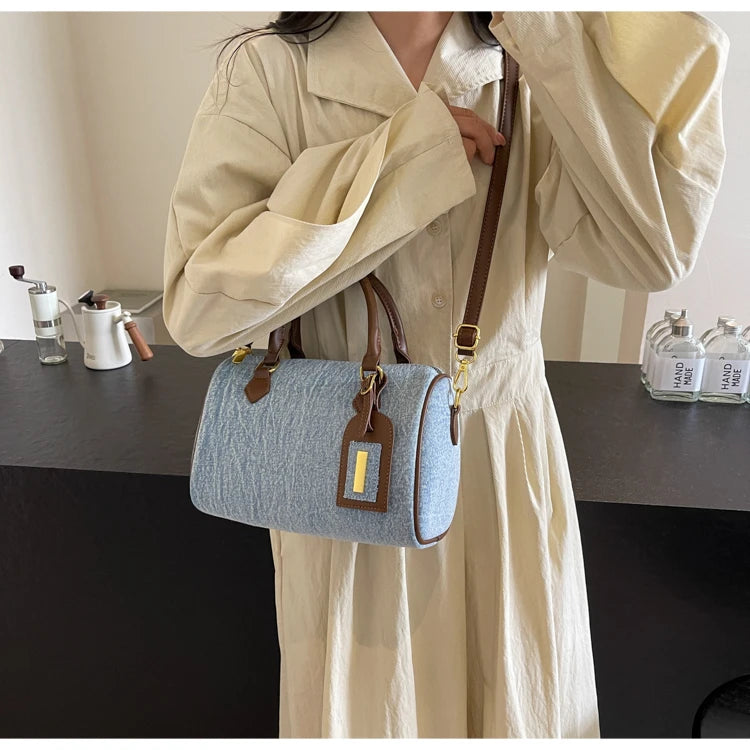 Fashion Solid Color Denim Handbag Quality Hardware Versatile Shoulder Bag 2024 Hot Sale Crossbody Bag for Women Bolsas Femininas