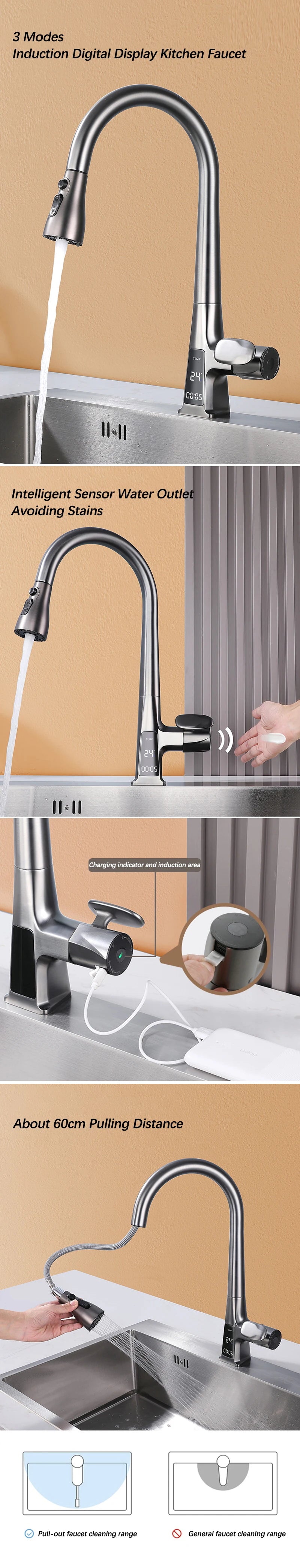 Smart Sensor Pull Out Kitchen Faucet