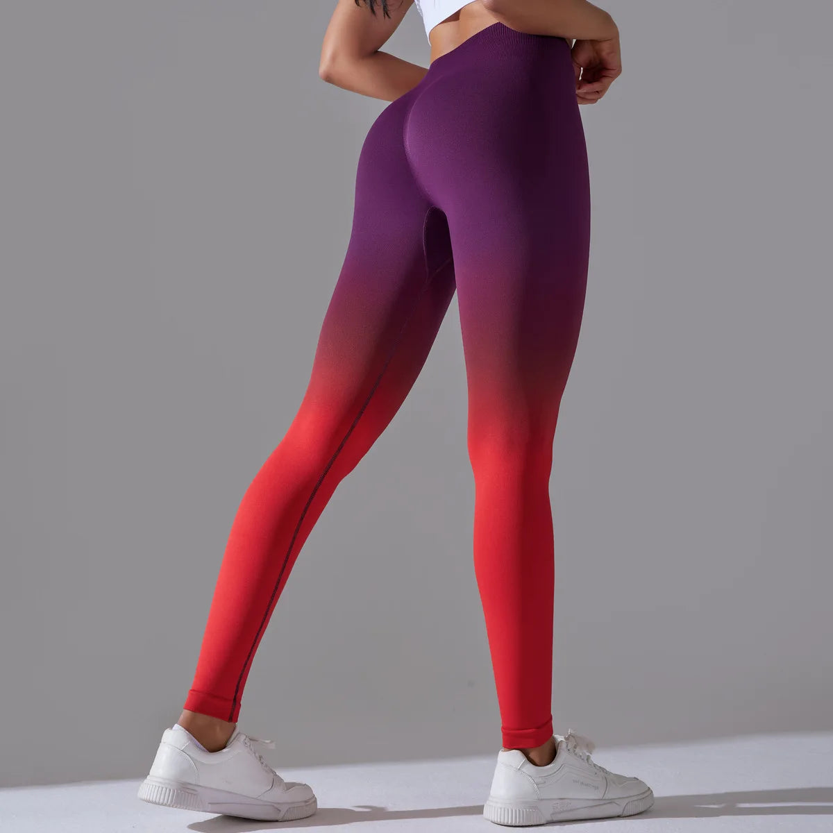 Gradient Colour Elastic Gym Leggings