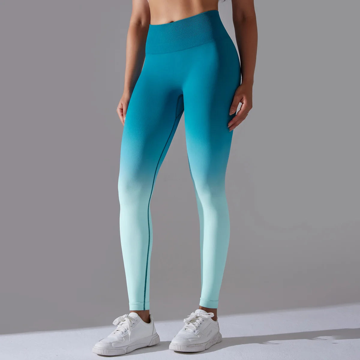 Gradient Colour Elastic Gym Leggings