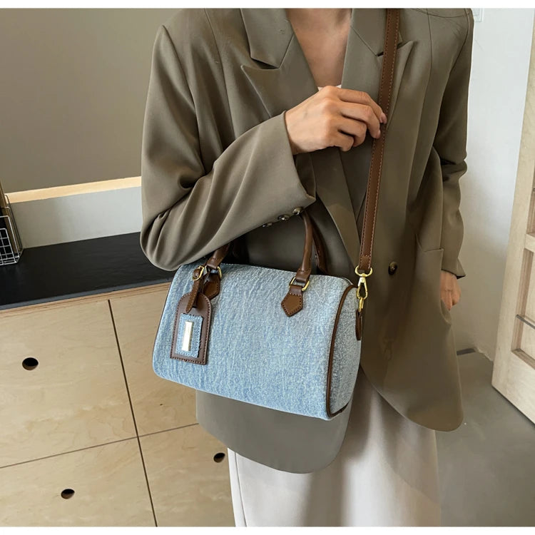 Fashion Solid Color Denim Handbag Quality Hardware Versatile Shoulder Bag 2024 Hot Sale Crossbody Bag for Women Bolsas Femininas