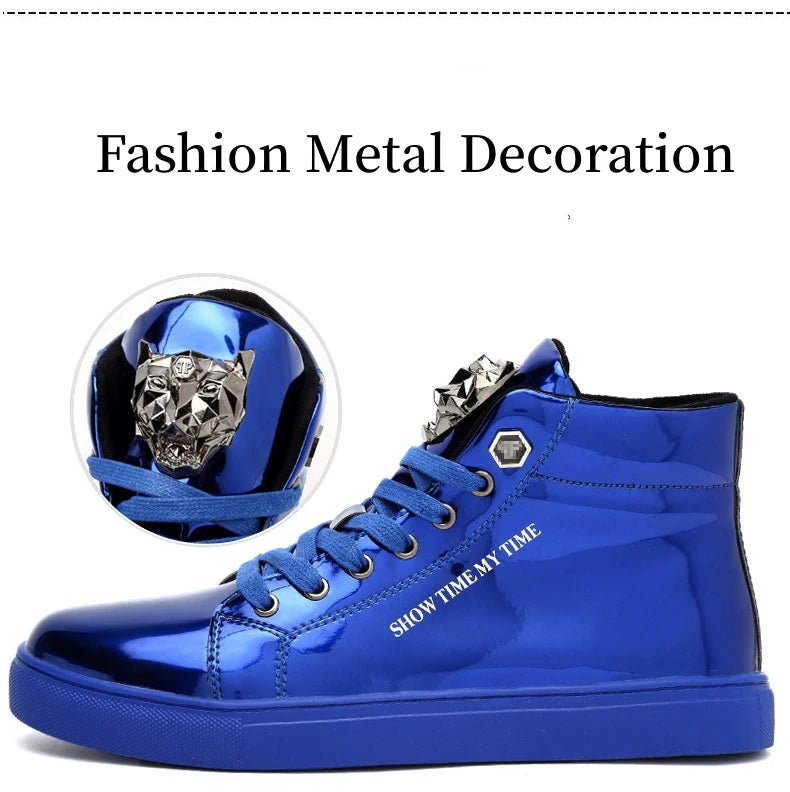 Trendy Designer Luxury Sneakers For Man Breathable Non-slip Men's Skateboard Shoes Fashion Blue Mirrors Casual Sports Shoes Men