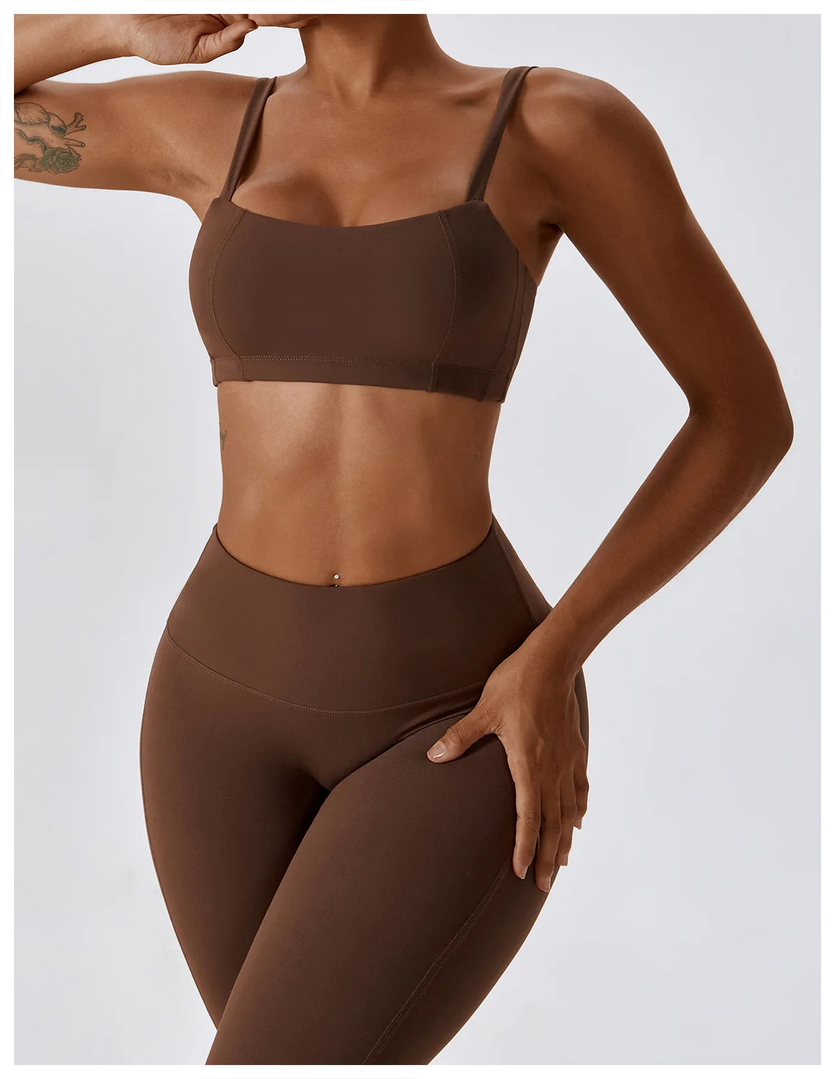 Athletic Wear High Waist Leggings And Top Two Piece Set Seamless Gym
