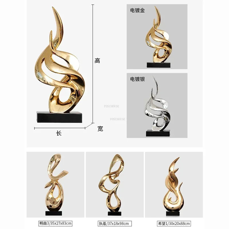 Light Luxury Resin Lucky Statues Ornaments European Home Decor Accessories Hotel Porch Sculpture Living Room Art Soft Decoration