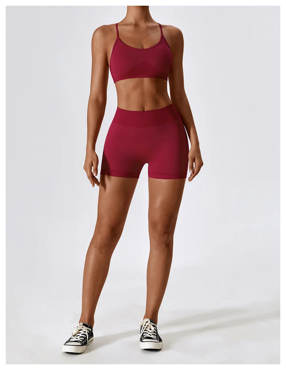 V Back Seamless Shorts Women Sports Shorts Cycling Yoga Shorts Scrunch Butt Biker Fitness High Waist Gym Shorts Leggings Woman
