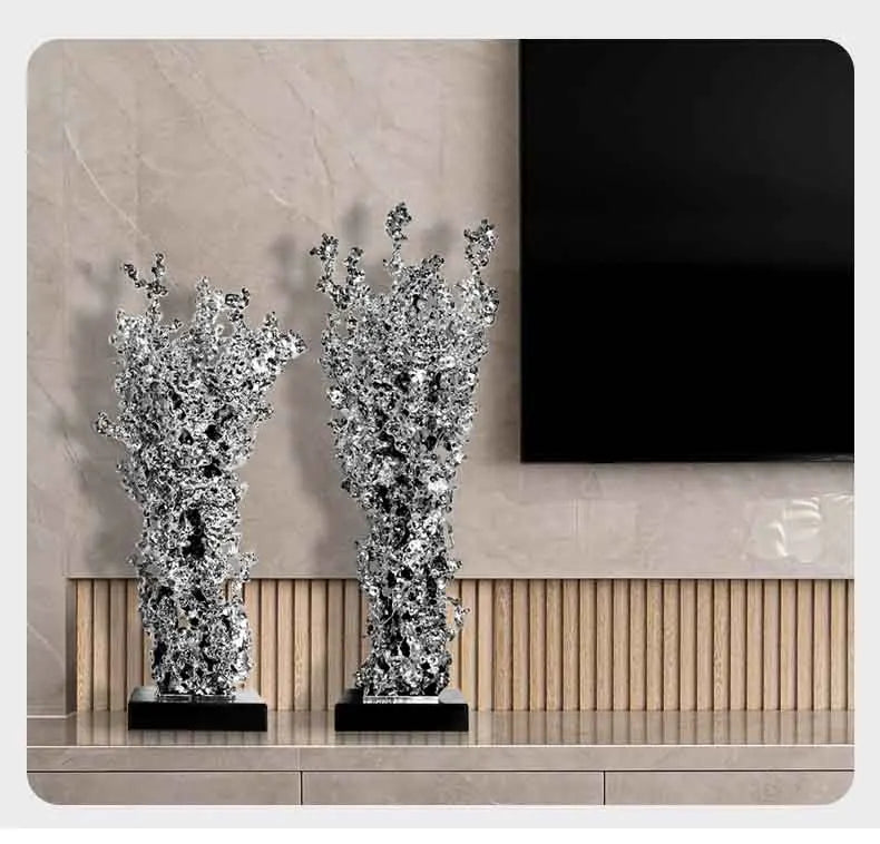 Abstract Aluminum Alloy Art Ornaments, Modern Sculpture, Office Living Room Artwork, Desktop Decoration, Home Nordic Crafts Gift